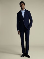 Charles Tyrwhitt Ink Blue Slim Fit New Ultimate Suit Trousers - Image 3 of 5