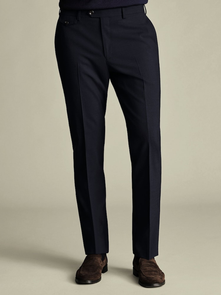Charles Tyrwhitt Blue Wool Smart Trousers - Image 1 of 5