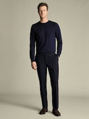 Charles Tyrwhitt Blue Wool Smart Trousers - Image 3 of 5