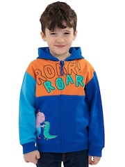 Character Blue Peppa Pig George Pig And Dinosaur Zip-Up 100% Cotton Hoodie - Image 11 of 12