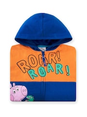 Character Blue Peppa Pig George Pig And Dinosaur Zip-Up 100% Cotton Hoodie - Image 6 of 12