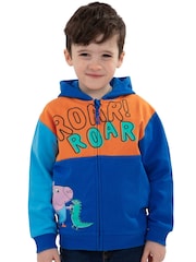 Character Blue Peppa Pig George Pig And Dinosaur Zip-Up 100% Cotton Hoodie - Image 7 of 12