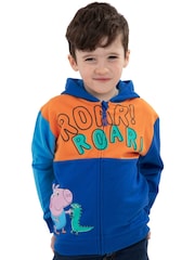 Character Blue Peppa Pig George Pig And Dinosaur Zip-Up 100% Cotton Hoodie - Image 8 of 12