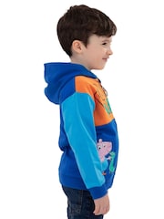 Character Blue Peppa Pig George Pig And Dinosaur Zip-Up 100% Cotton Hoodie - Image 9 of 12