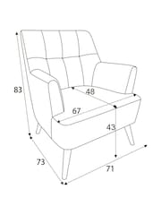 Soft Twill Scandi Jungle Print Multi Carter Accent Chair - Image 3 of 9