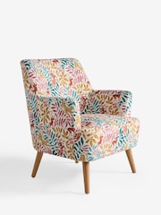 Soft Twill Scandi Jungle Print Multi Carter Accent Chair - Image 5 of 9