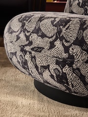 Leopard Icon Print Black Otis Swivel Accent Chair - Image 2 of 9