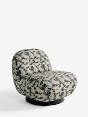 Leopard Icon Print Black Otis Swivel Accent Chair - Image 6 of 9