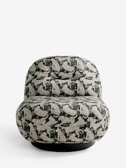 Leopard Icon Print Black Otis Swivel Accent Chair - Image 7 of 9