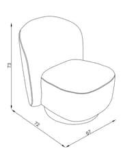 Relaxed Linen Look Tapestry Print Hattie Storage Large Swivel Accent Chair - Image 4 of 9