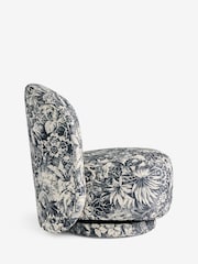 Relaxed Linen Look Tapestry Print Hattie Storage Large Swivel Accent Chair - Image 7 of 9