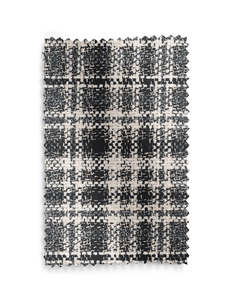 Check Chenille Black and White Sherlock Highback Armchair - Image 9 of 9 Check Chenille Black and White Sherlock Highback Armchair - Image 9 of 9