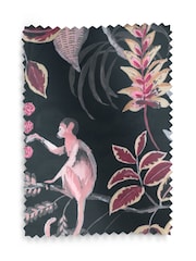 Opulent Velvet Tropical Monkey Print Navy Blue Stella Storage Stool - Image 3 of 5