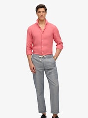 Superdry Pink Embroidered Vacation 100% Linen Shirt - Image 4 of 6
