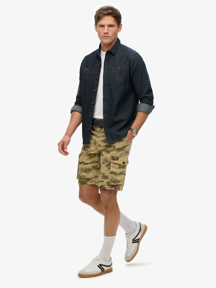 Superdry Brown 100% Cotton Parachute Light Shorts - Image 13 of 13