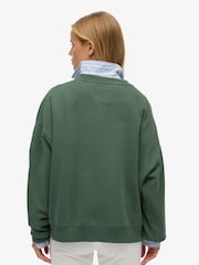 Superdry Green Athletic Essentials Tonal Appliqué Crew Sweatshirt - Image 2 of 6