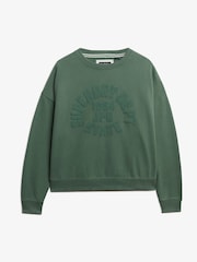 Superdry Green Athletic Essentials Tonal Appliqué Crew Sweatshirt - Image 5 of 6