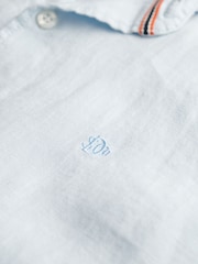 Superdry Blue Embroidered Vacation 100% Linen Shirt - Image 6 of 6
