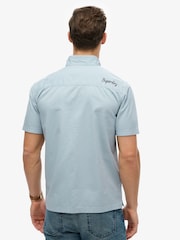 Superdry Blue Short Sleeve Mechanic 100% Cotton Shirt - Image 2 of 5