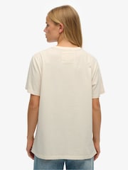 Superdry White Oversized Athletic Tonal 100% Cotton T-Shirt - Image 2 of 6