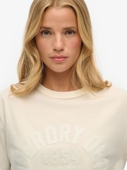 Superdry White Oversized Athletic Tonal 100% Cotton T-Shirt - Image 4 of 6