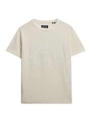 Superdry White Oversized Athletic Tonal 100% Cotton T-Shirt - Image 5 of 6