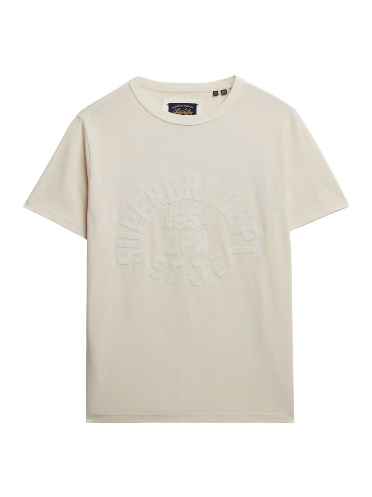 Superdry White Oversized Athletic Tonal 100% Cotton T-Shirt - Image 5 of 6