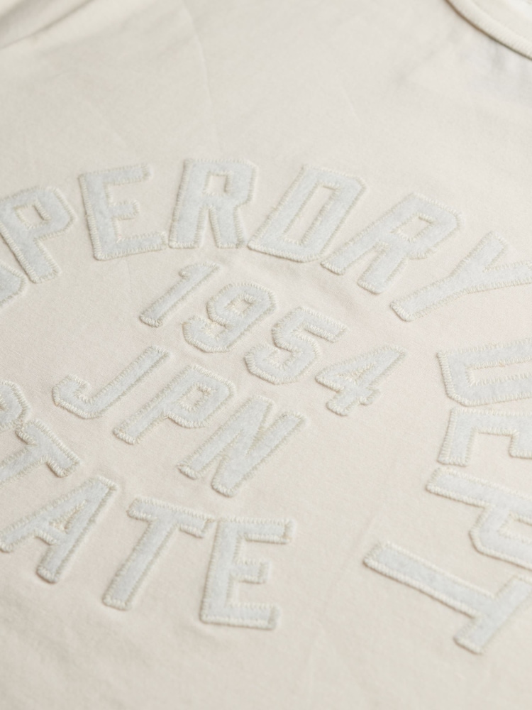 Superdry White Oversized Athletic Tonal 100% Cotton T-Shirt - Image 6 of 6