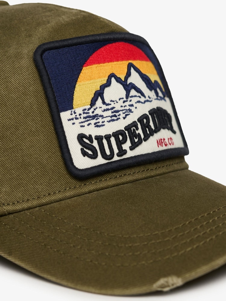 Superdry Green Graphic Print Trucker Cap - Image 2 of 4