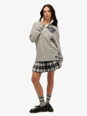 Superdry Grey Oversized Athletic Rugby 100% Cotton Sweat Top - Image 3 of 6