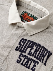 Superdry Grey Oversized Athletic Rugby 100% Cotton Sweat Top - Image 6 of 6