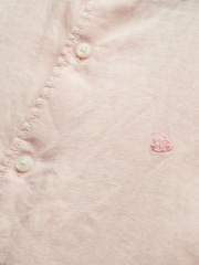 Superdry Pink Embroidered Vacation 100% Linen Shirt - Image 5 of 5