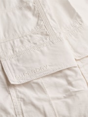 Superdry White Lightweight Beach Cargo Joggers - Image 3 of 6