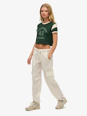 Superdry White Lightweight Beach Cargo Joggers - Image 5 of 6