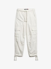 Superdry White Lightweight Beach Cargo Joggers - Image 6 of 6