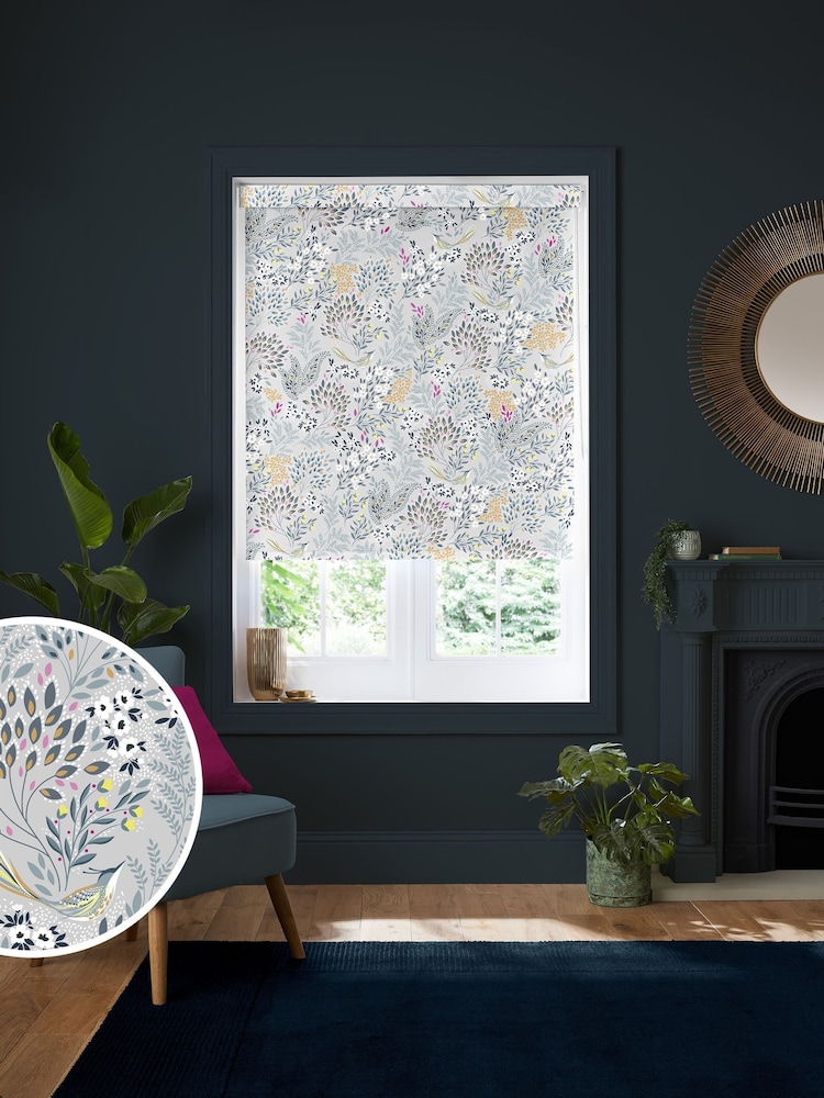 Sara Miller Soft Grey Songbird Made to Measure Roller Blind - Image 1 of 6