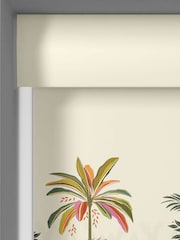 Sara Miller Light Stone Natural Palm Garden Border Made to Measure Roller Blind - Image 4 of 6