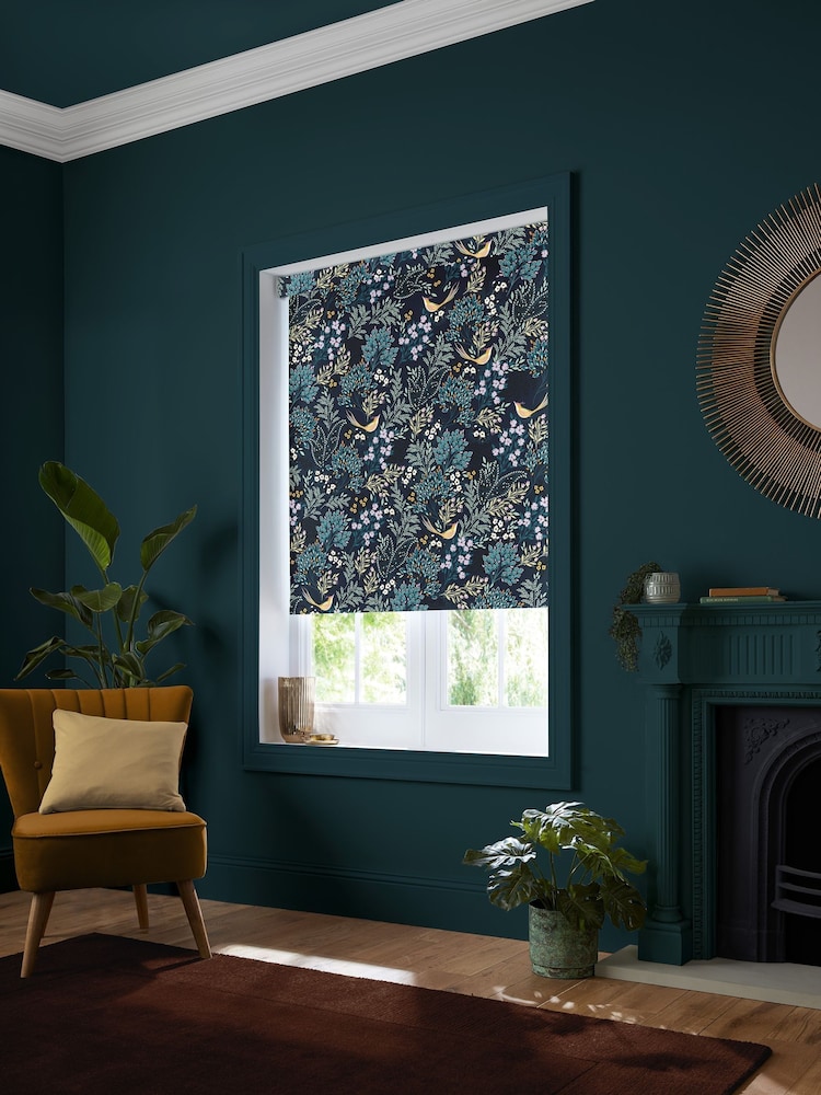 Sara Miller Teal Songbird Made to Measure Roller Blind - Image 2 of 6