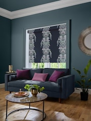 Sara Miller Petrol Blue Peacock Filigree Made to Measure Roller Blind - Image 2 of 6