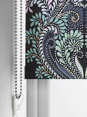 Sara Miller Petrol Blue Peacock Filigree Made to Measure Roller Blind - Image 5 of 6