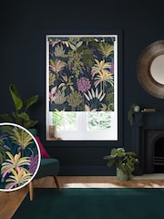 Sara Miller Midnight Blue Palm Garden Made to Measure Roller Blind - Image 1 of 6