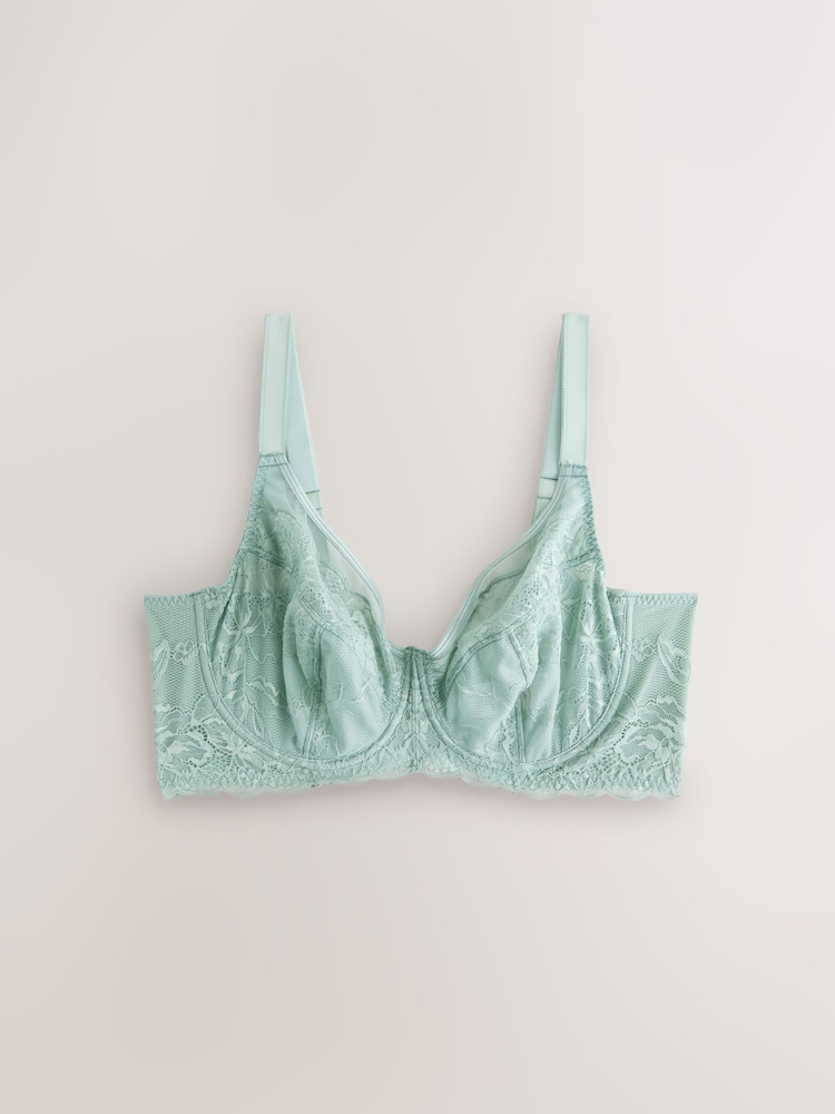 Green F-K Ultimate Support Lace Non Pad Full Cup Bra - Image 1 of 3