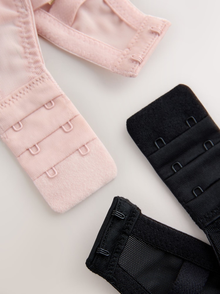 Black Floral/Pink DD+ Non Pad Plunge Bras 2 Pack - Image 9 of 9 Black Floral/Pink DD+ Non Pad Plunge Bras 2 Pack - Image 9 of 9