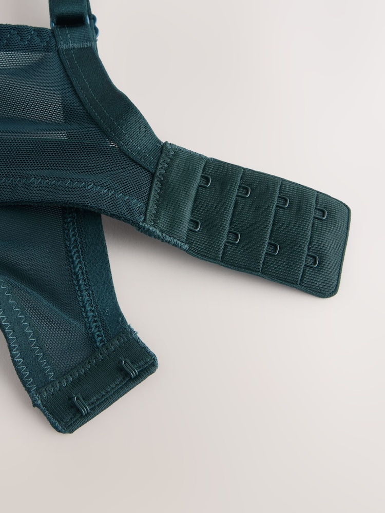 Green/Navy/Navy Print DD+ Non Pad Full Cup Bras 3 Pack with Side Support - Image 10 of 10