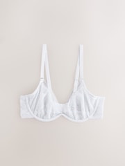 White DD+ Non Pad Plunge Lace Bra - Image 6 of 8