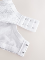White DD+ Non Pad Plunge Lace Bra - Image 8 of 8