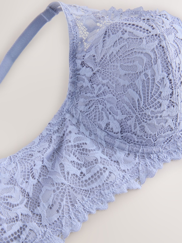 Blue DD+ Pad Balcony Lace Ultimate Comfort Bra - Image 7 of 7