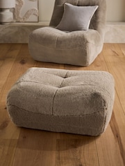 Oslo Faux Fur Mink Brown Lucca Footstool - Image 1 of 6