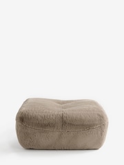 Oslo Faux Fur Mink Brown Lucca Footstool - Image 5 of 6