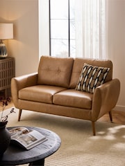 Vintaged Faux Leather Light Brown Small Wilson 2 Seater Sofa - Image 1 of 9